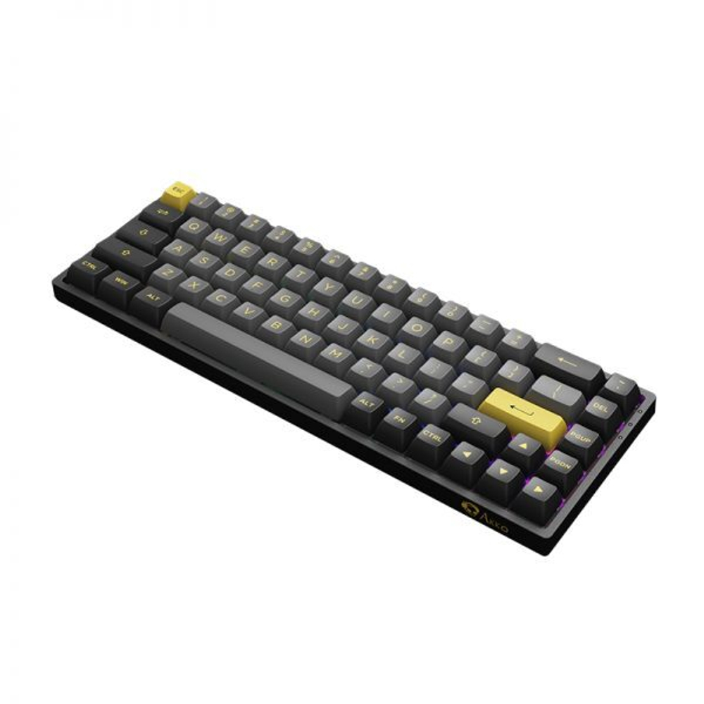 Игровая механическая клавиатура AKKO 3068B Plus Black&Gold CS Jelly Pink
