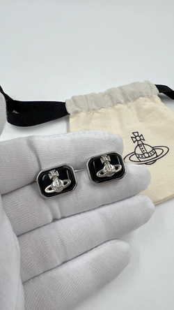 Серьги с чёрными вставками Vivienne Westwood