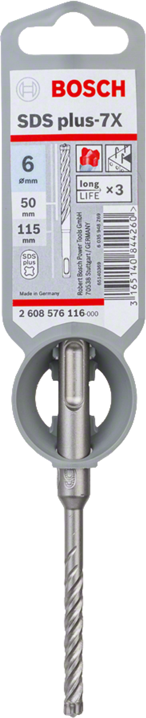 Бур по бетону Bosch SDS-plus 6x50x110 мм 2608576116