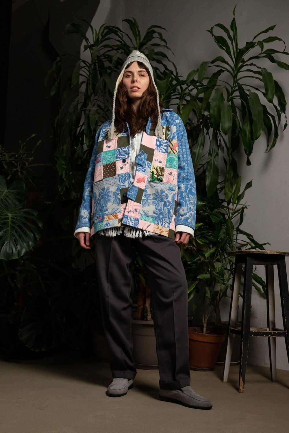 Куртка Soeurs с Розовыми Рыбами / Pink Fishes синяя