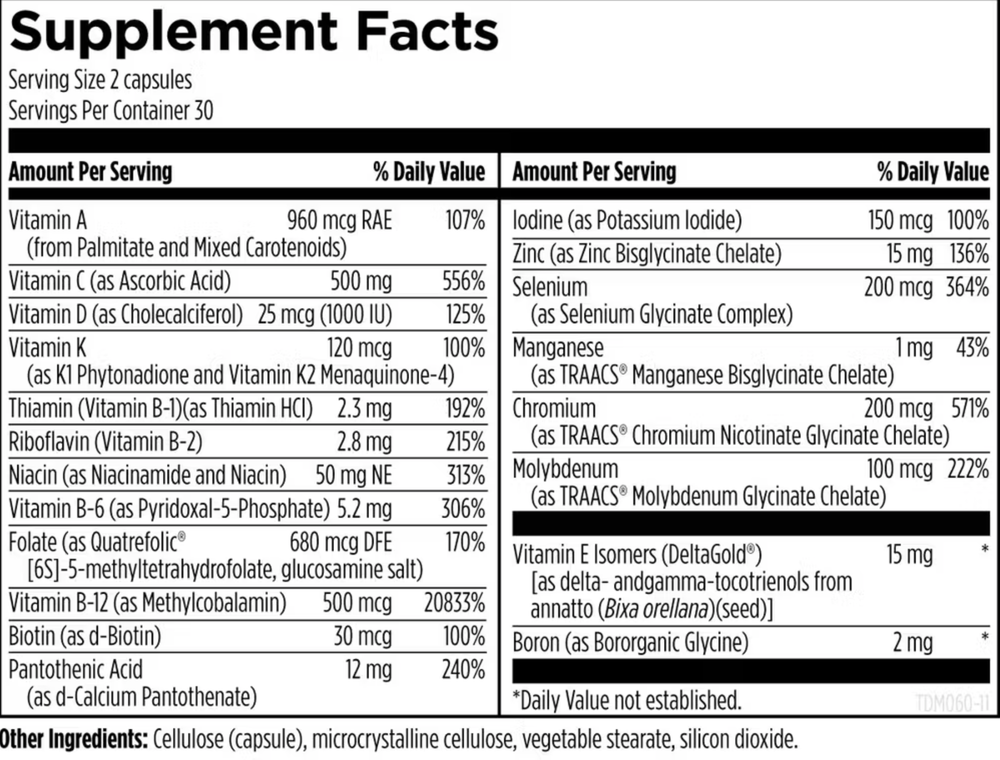 Designs For Health - Twice Daily Multi - 120 capsules