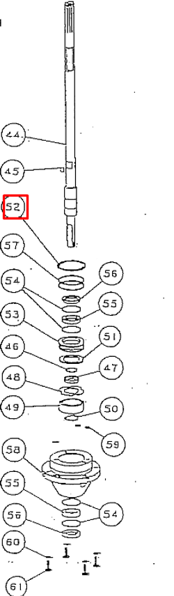 Кольцо стопорное обоймы подшипника водомета (PNFM40E-31013; 512) (PREMARINE)