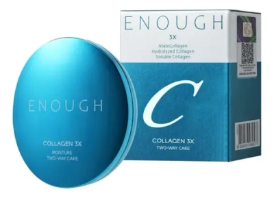 Enough Collagen 3X Moisture Two-Way Cake SPF28 PA++#13N, 13g+13g Пудра для лица с коллагеном тон №13 светлый беж + запасной блок, 13 гр+13 гр