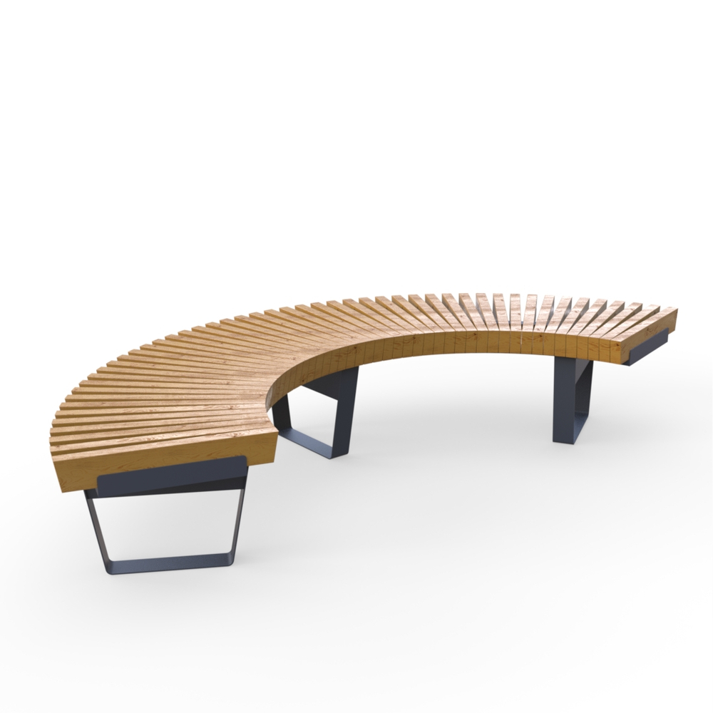 Лавка Rail Road 02 радиусная