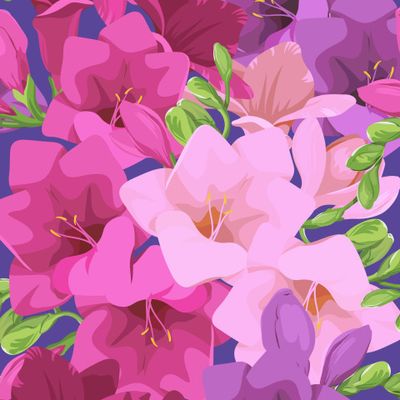 Красивые цветы фрезии. Весенний рисунок