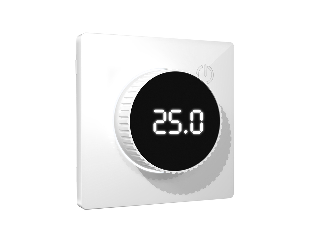 AP1058 Лицевая панель ALFA (Белый глянец) для терморегулятора теплого пола с цифровым дисплеем QUANT