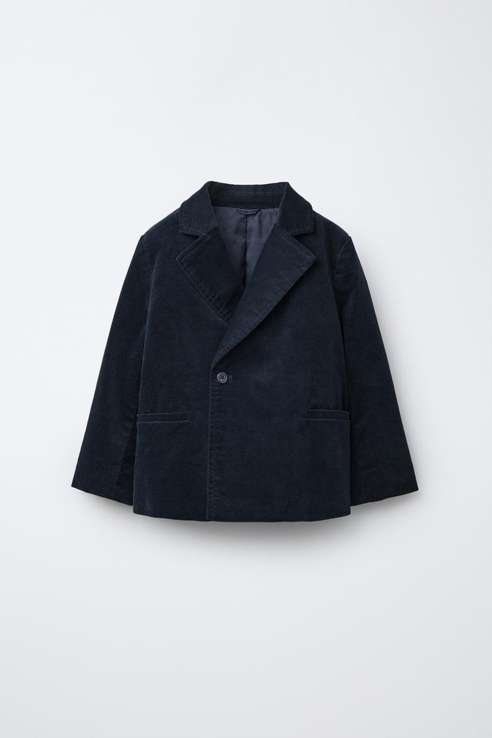 ZARA БЛЕЙЗЕР КОСТЮМНЫЙ БАРХАТНЫЙ, МОРСКОЙ СИНИЙ