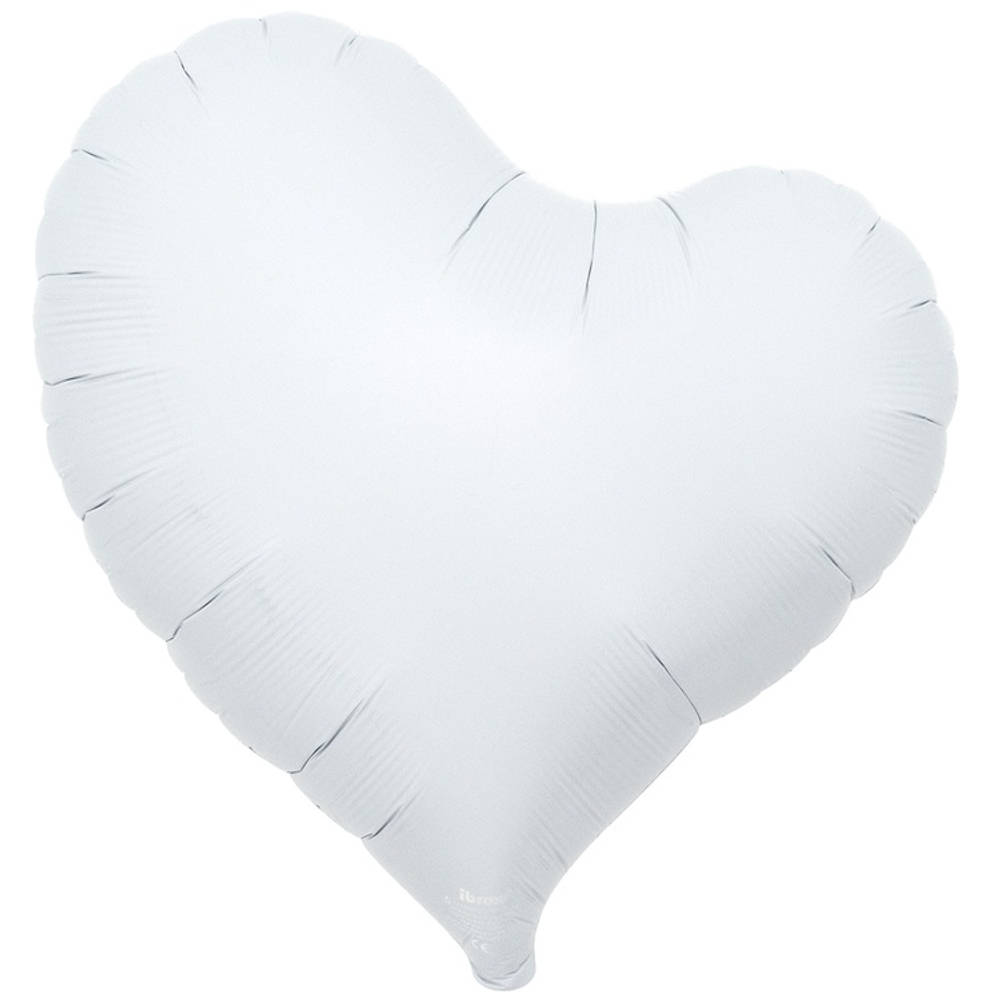 Шар фольгированный Сердце 45 см (Белый)