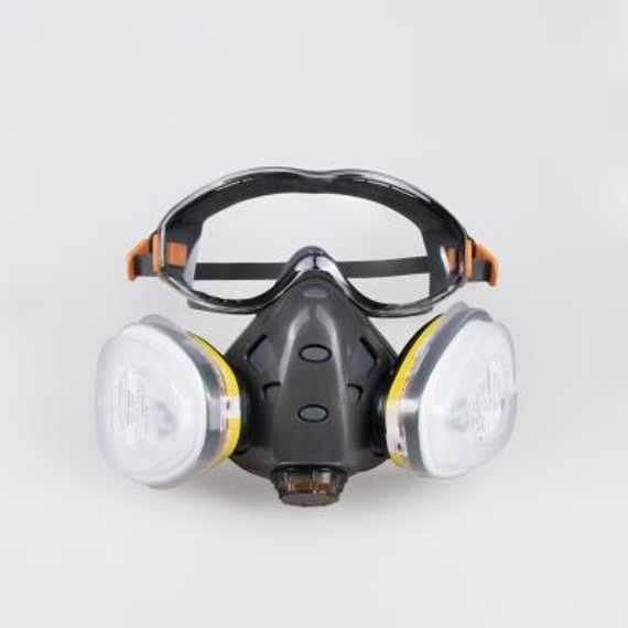 Полумаска Jeta Safety 9500 с интегрированными очками Air Optics