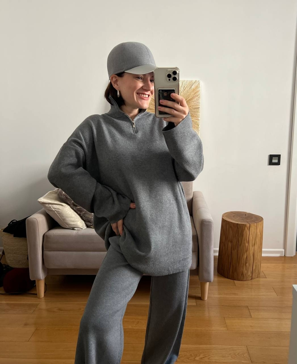 Костюм трикотажный французский серый