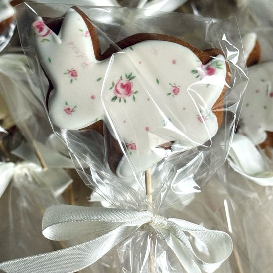 Пасхальные пряники "Зайка" с принтом и золотом