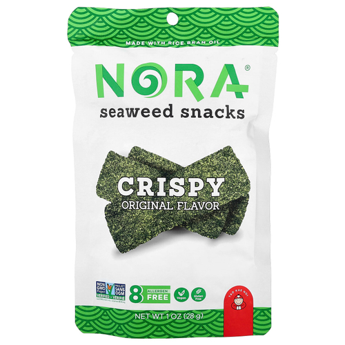 Nora Snacks, снеки с морскими водорослями, хрустящие, 28 г (1 унция)