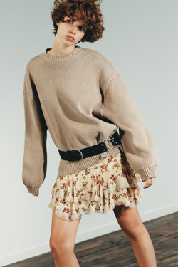 ZARA КОЖАНЫЙ РЕМЕНЬ С КОЛЬЦОМ, ЧЕРНЫЙ