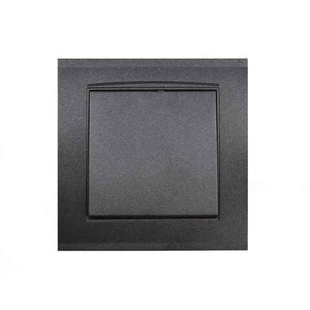 Выключатель одноклавишный, UNIVersal серия "Бриллиант", Графит (1/100)