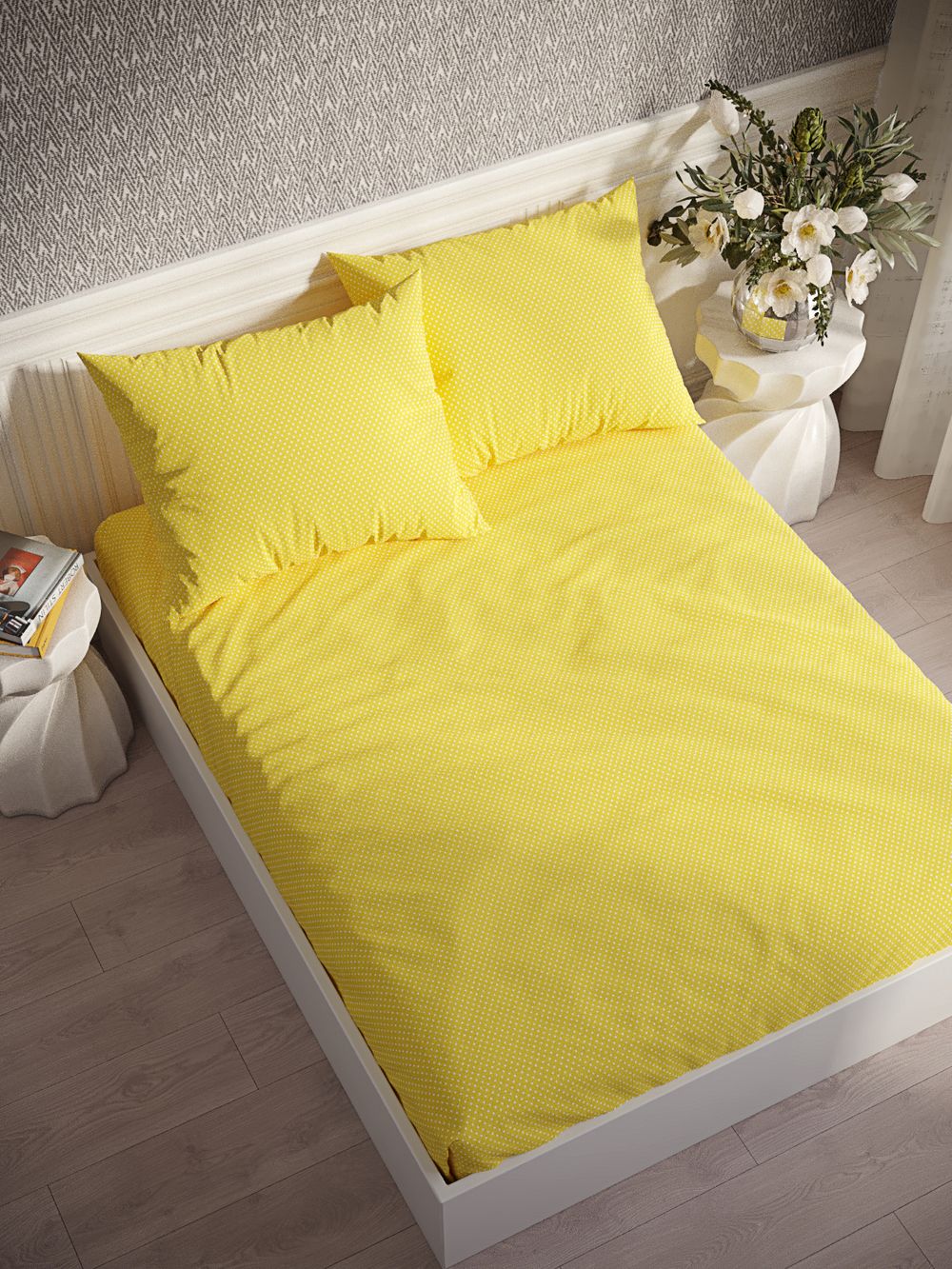 Постельное белье Сказка "Солнышко" семейное  наволочки 50х70 2шт Простынь на резинке 160х200 см Пододеяльник 145х215 см(2шт) перкаль