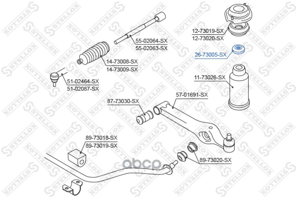 Подшипник опоры стойки Daewoo Matiz (STELLOX)