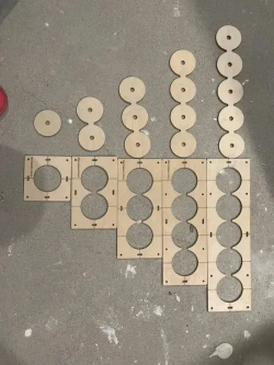 Кондуктор - Шаблон для сверления подрозетников 68 мм - 5 шт от 1 до 5 отверстий - 5 шт от 1 до 5 отверстий