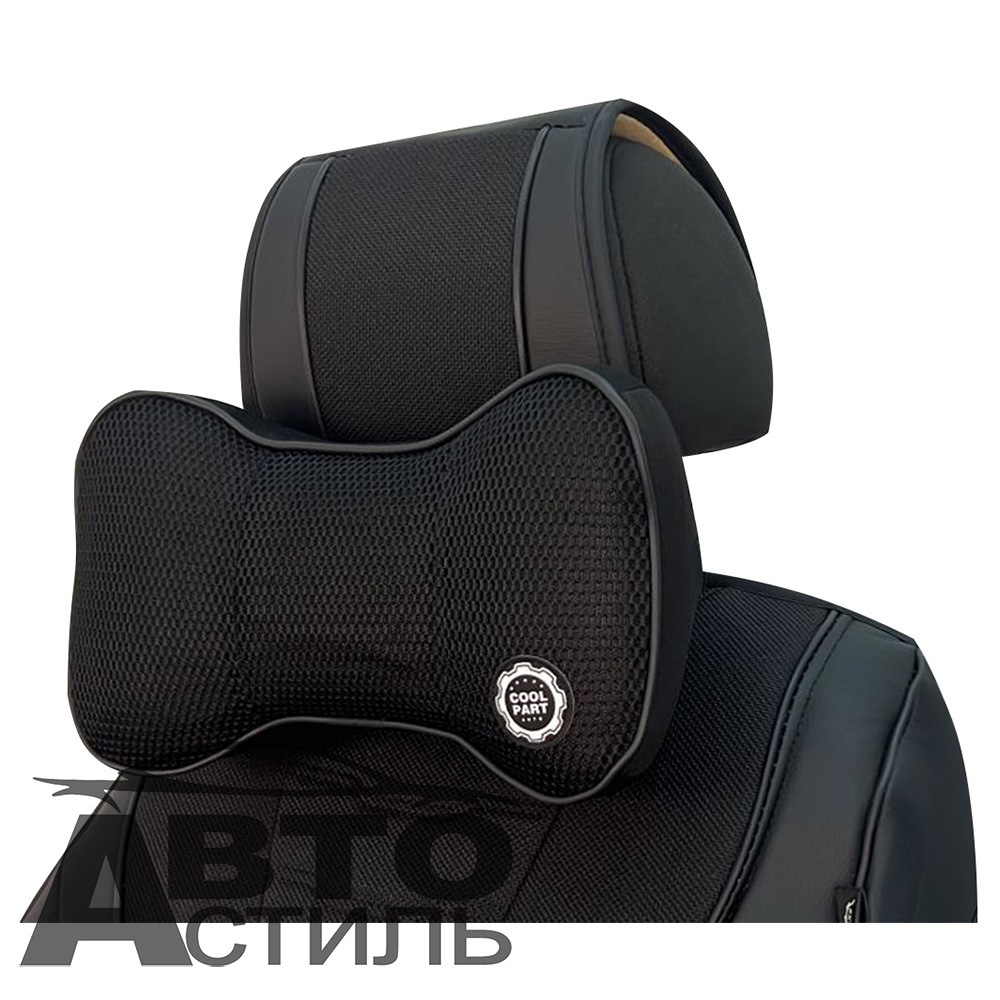 Подушка на подголовник Coolpart - MAXIMAL (1шт) - 14-BLBL-BL черный ткань с сеткой\кант черн