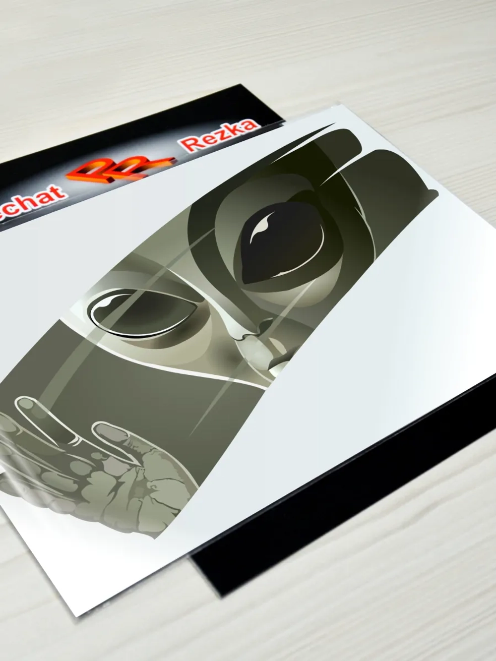 Наклейка - Инопланетянин выглядывает Пришелец