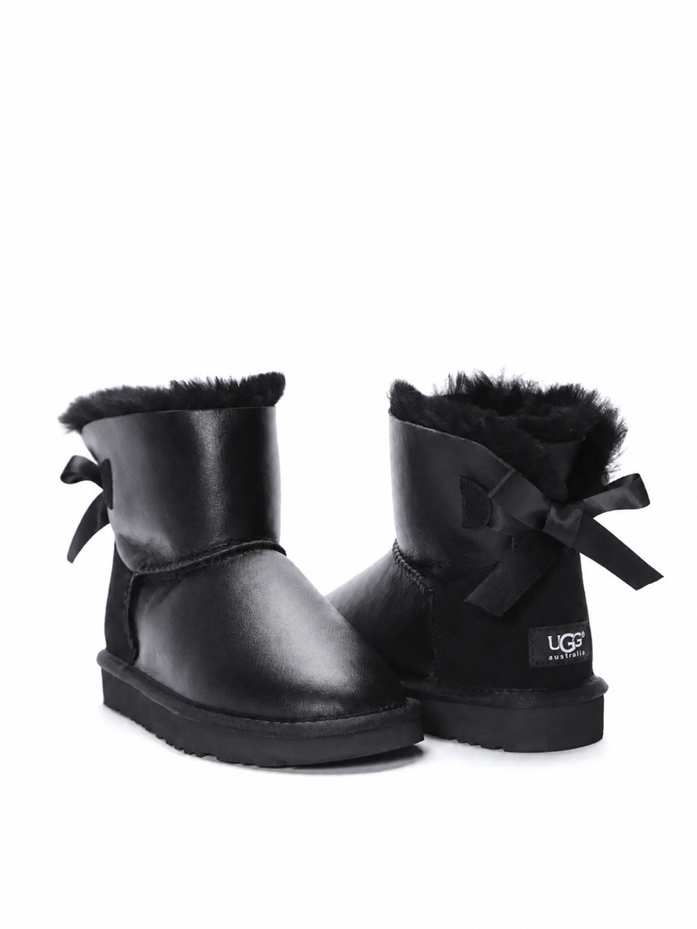 Ugg Mini Bailey Bow Black Metallic