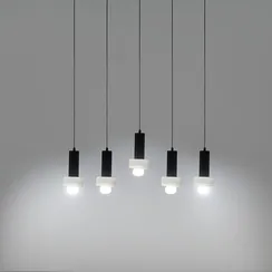 Светильник подвесной каскадный fungus, 106х14 см, белый/черный