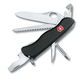 Нож Victorinox Trailmaster One Hand, 111 мм, 12 функций, с фиксатором лезвия, черный