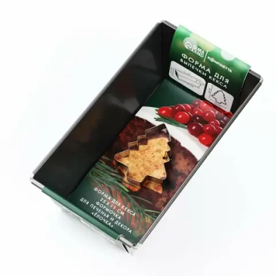 Подарочный набор для выпечки кекса новогодний KONFINETTA «Ёлочка»: 2 предмета