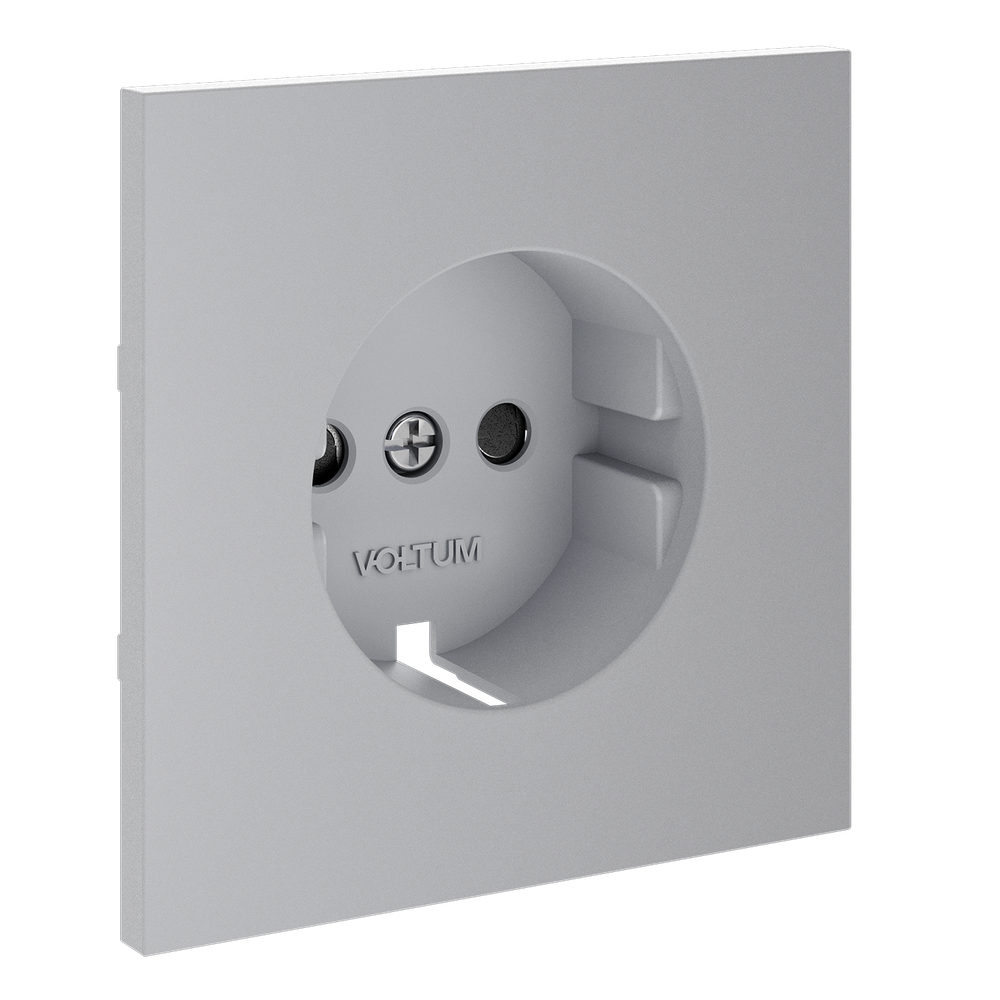 Накладка для розетки с заземлением и защитными шторками, S70 (серый)