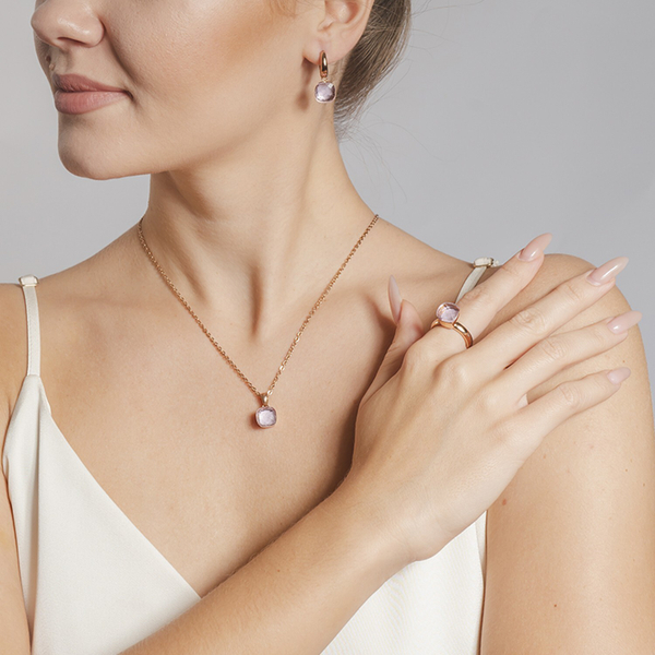 Кольцо Qudo Firenze light rose 18.5 мм 610281 R/RG размер 18,5