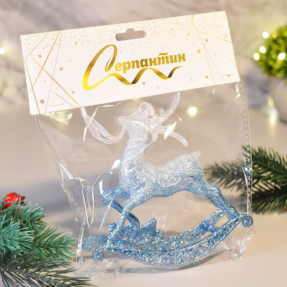 Подвеска "Волшебное копытце" 11*11см, белый/голубой