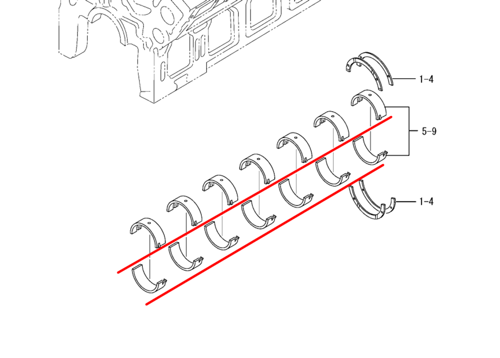 37709-12010 MAIN METAL BEARING STD (SET of 7 pairs)