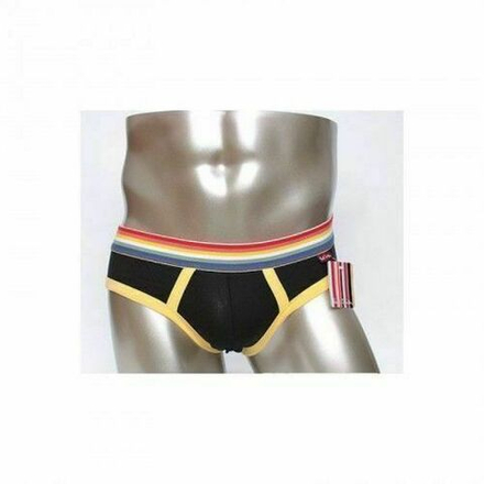 Мужские трусы брифы черные с желтой окантовкой Paul Smith Brief Black