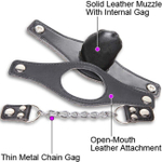 Универсальный набор со сменным кляпом Interchangeable Gag (Цвет: черный с серебряным)