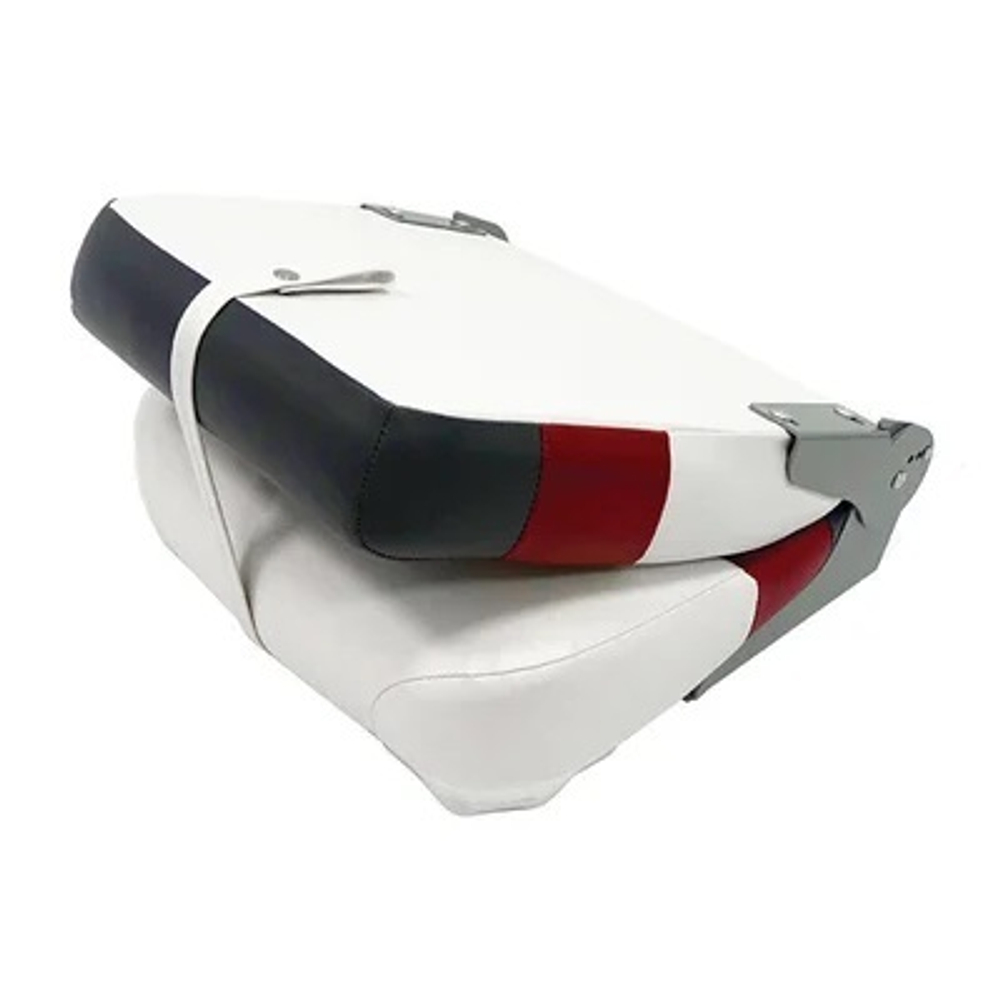 Кресло складное мягкое Premium High Back Boat Seat (белый/красный)