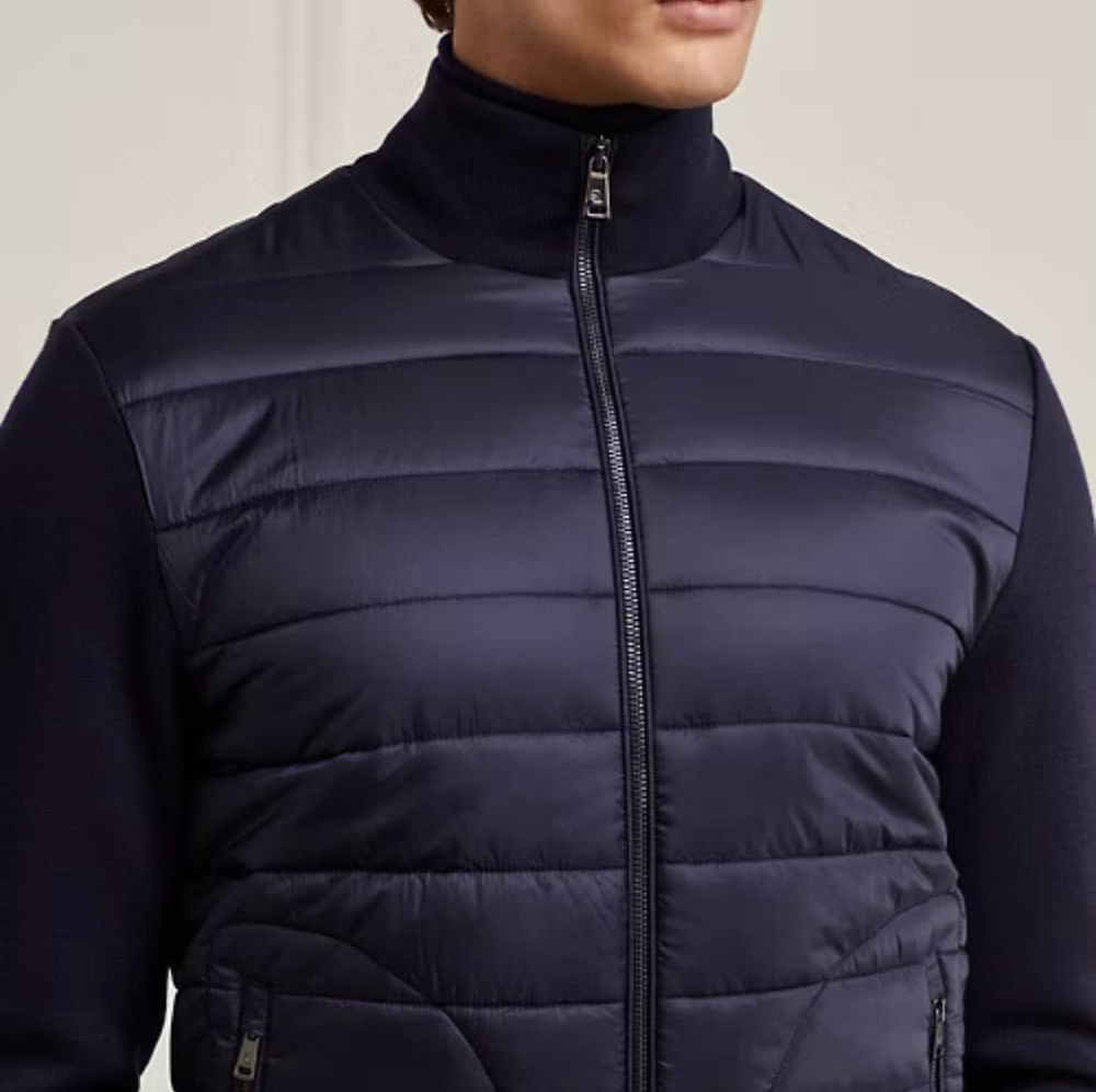 Ripstop-Panel Wool Full-Zip Sweater – мужской свитер с утеплёнными вставками от Ralph Lauren