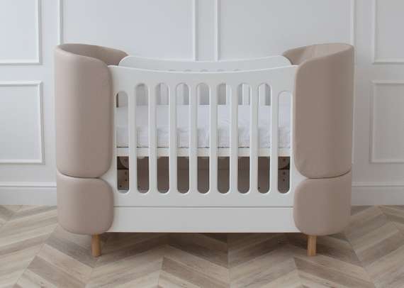 Кроватка-трансформер KIDI Soft (бежевый, экокожа)