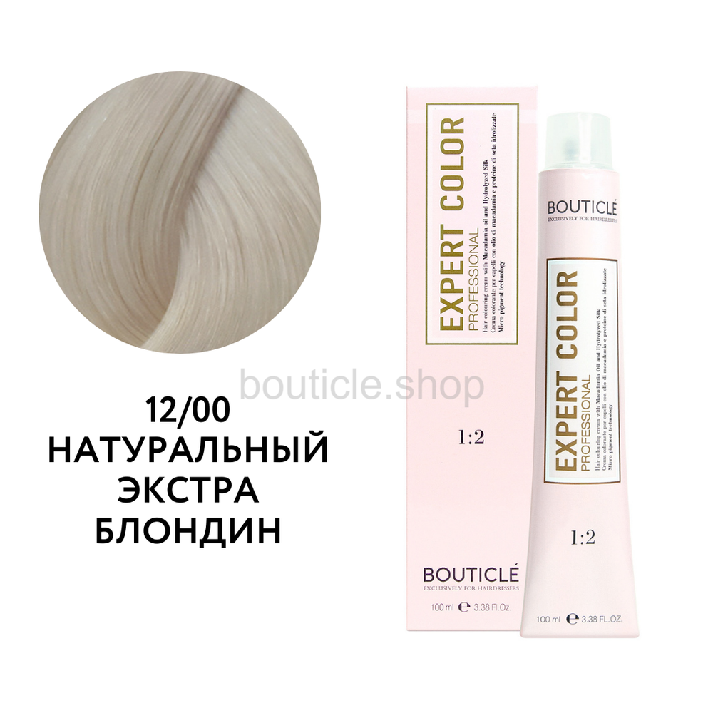 Профессиональный перманентный крем-краситель для волос Bouticle Expert Color Hair Color Cream цвет 12.00 натуральный экстра блондин, 100 мл