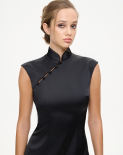 Платье-ципао из сатина