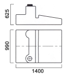 Промывочный бак с горловиной слева Анион(1400x990x625см;желтый) - арт.559580