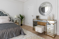 Зеркало декоративное настенное круглое 91см Garda Decor в зеркальной раме