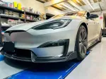 Карбоновый обвес для Tesla Model S Refresh 2021+ Тесла С диффузор губа переднего бампера боковые юбки