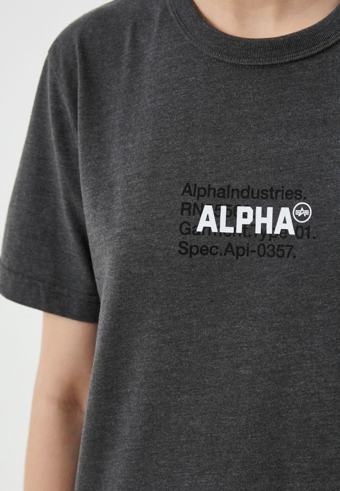 Футболка Alpha Industries Alpha Code Graphic Tee Dark Charcoal