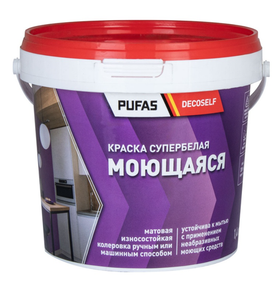 Краска моющаяся Pufas Decoself белая (1,4 кг)
