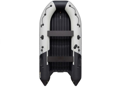 Лодка ПВХ РИВЬЕРА 3800 килевое надувное дно "комби" светло-серый/черный