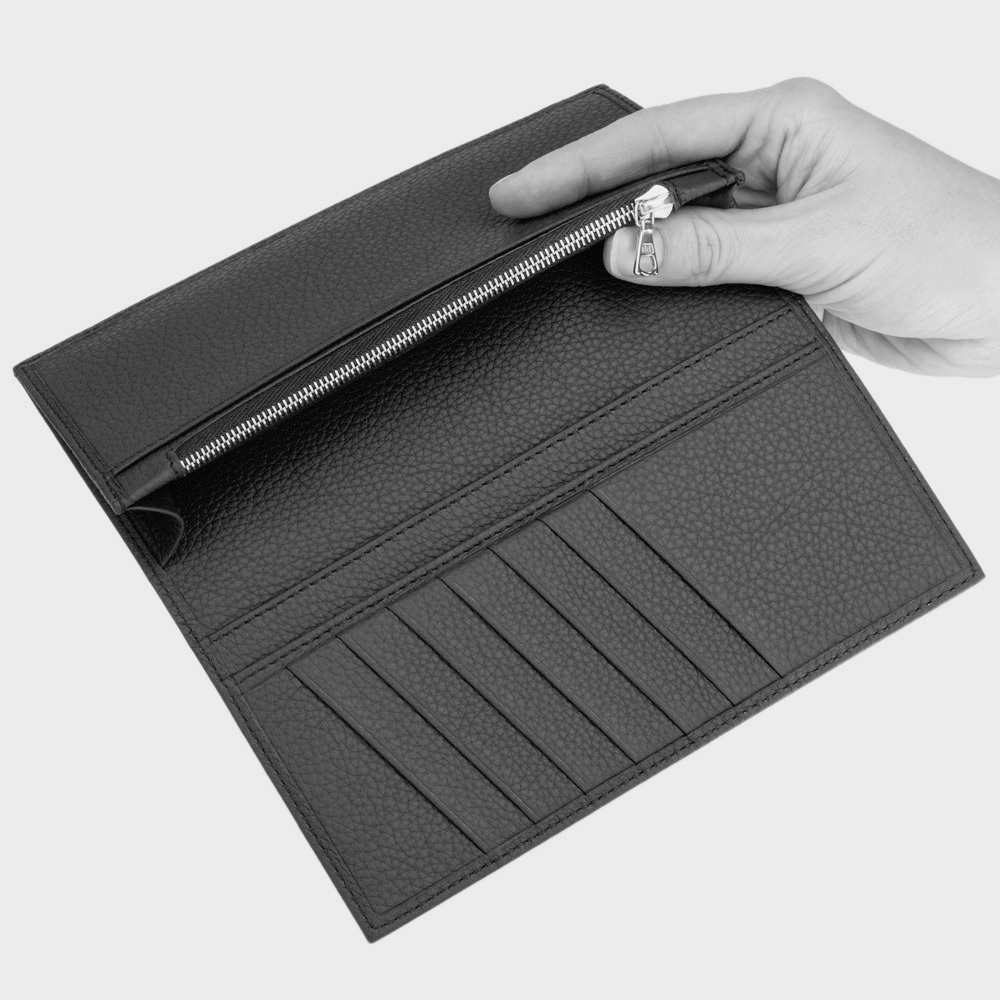 Кошелек кожаный, теленок синего цвета