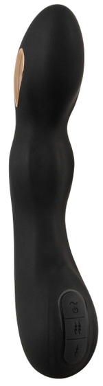 Черный вибратор-электростимулятор для точки G - 20,2 см. (Цвет: черный)