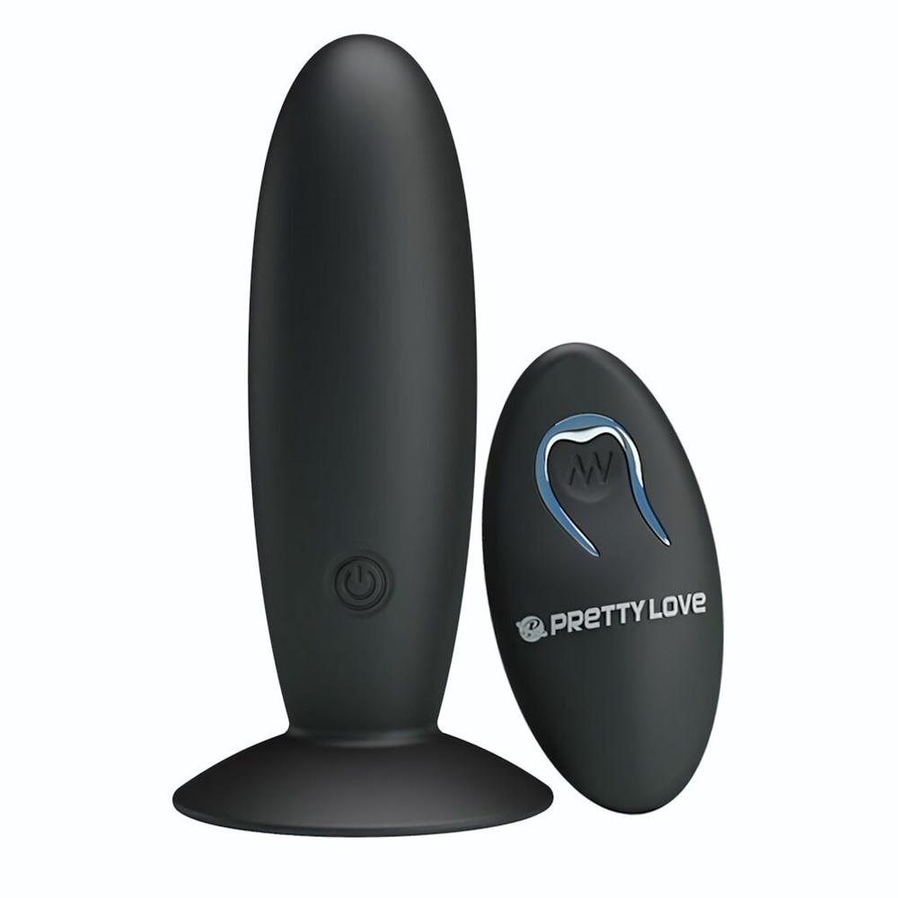 Анальная пробка с вибрацией и пультом управления Remote Control Vibrating Plug - 11 см. (Цвет: черный)