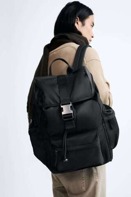 ZARA НЕЙЛОНОВЫЙ РЮКЗАК EXPLORER, ЧЕРНЫЙ