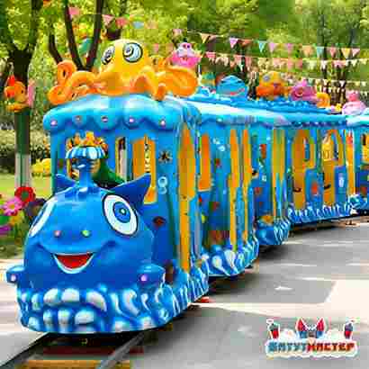 Рельсовый паровозик «Капитан Кит», 5 кабинок, 10 мест