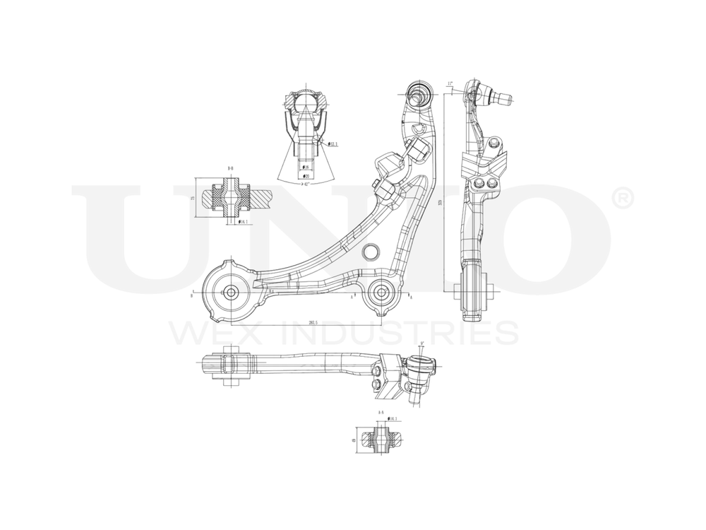 Рычаг подвески поперечный передний нижний левый UNIO SSP-40132